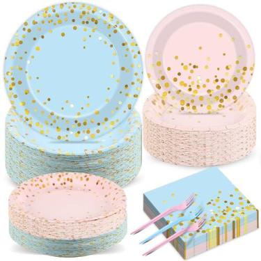Imagem de Artigos de festa gisgfim Gender Reveal 200 unidades para 50 convidados