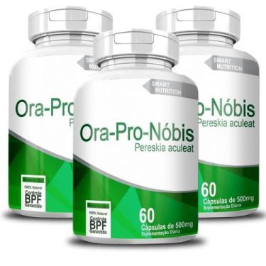 Imagem de Kit 3 Suplemento Alimentar Ora-Pro-Nóbis 500Mg 60 Cápsulas - 4Elemento