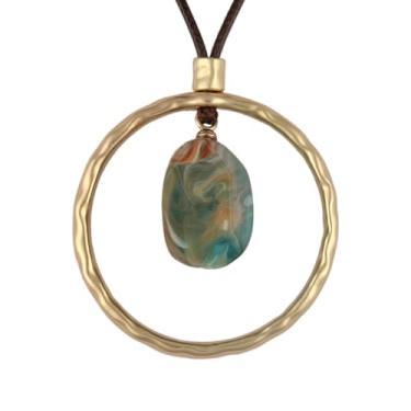 Imagem de Jeilwiy Colar feminino boho estilo hippie, grosso, longo, de couro, gargantilha preta, boêmio, Couro sintético, Sem Pedra Preciosa