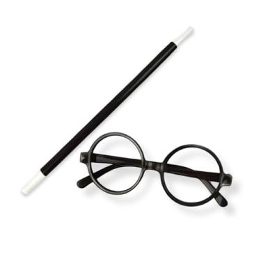 Imagem de Kit 01 Fantasia Bruxos Mágico Óculos e Varinha Halloween