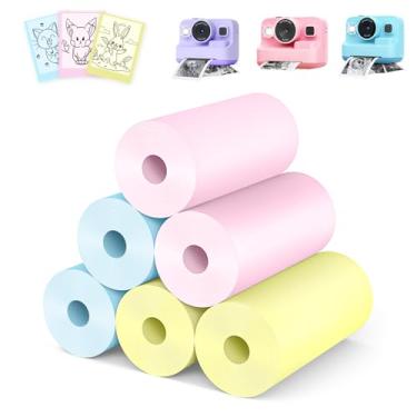 Imagem de Rolo de papel para impressão de fotos instantâneas para câmera infantil, 6 rolos, refil de impressão térmica Leebotree adequado para a maioria das crianças. Inclui ESOXOFFORE/Dylanto/DUDUDRAGON/Cimizi