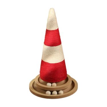 Imagem de WeiLaiKeQi Arranhador para gatos, poste de arranhar, cone, decoração para casa, garra de moer com bola, proteja seus móveis, arranhador para gatos, pilar de