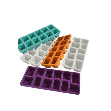 Imagem de Forma de Gelo Bandeja, Kit 10 Formas de Gelo Coloridas Plástico para Geladeira Freezer Sucos Bebida Forminha Cores Sortidas