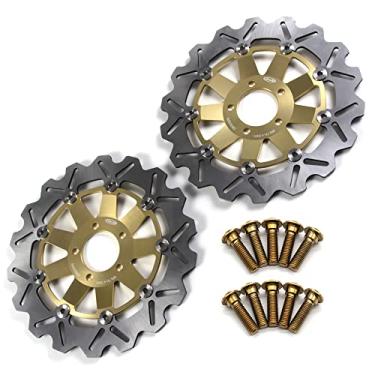 Imagem de Discos de freio dianteiro Arashi Rotores com parafusos de montagem para Kawasaki GPZ900R 90-03, GTR 1000 94-06, Z1000 03-06, ZG1000 Concours 1000 94-05, GPZ (ZX1100) E1 1100 95--98, Ninja ZXG. Ouro