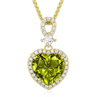 Imagem de KRZ Colar de coração para mulheres, prata esterlina 925 com joias banhadas a ouro para esposa, aniversário, Natal, presente de aniversário para esposa, namorada, mãe, presente de Dia das Mães, Banhado