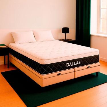Imagem de Cama Box Baú Queen E Colchão Dallas Molas V-store Bege