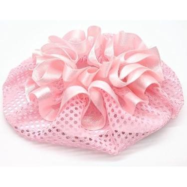 Imagem de Rede de Cabelo Profissional para Coque - Diâmetro 10cm - Acessório para Uniformes Corporativos(Rosa,Único)