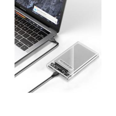 Imagem de Compartimento de disco rígido de 2,5 polegadas USB 3.0 para SATA III adaptador transparente para SSD de 2,5 polegadas e HDD 9,5 mm 7 mm capa de disco rígido externo, até 6 TB