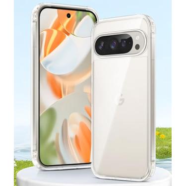 Imagem de Capa para Google Pixel 10/Pixel 10 Pro/Pixel 9/Pixel 9 Pro: suporte para carregamento sem fio, proteção contra quedas de nível militar, antiamarelamento, capa de celular - resistente e durável à prova