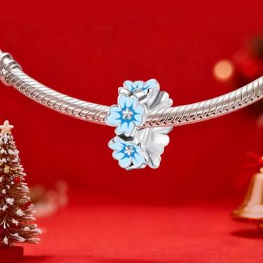 Imagem de 1 peça prata elegante tulipa rosa berloque contas adequadas para mulheres, faça você mesmo e roupa diária combinando joias decoração presente para a mamãe, 10.5*4.1mm, Prata, Sem Pedra Preciosa