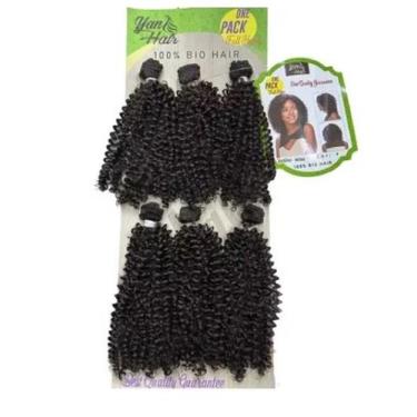 Imagem de Cabelo 100% Orgânico Black Com Cachos Fechado 20cm Natalia - Fy Hair, 