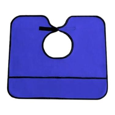 Imagem de harayaa Babador adulto para alimentação, babador para idosos, presente confortável, prático, à prova d'água, protetor de roupas para homens e adultos, Azul Escuro