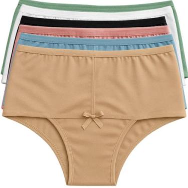 Imagem de Kit 4 Calcinhas Cintura Alta Maternidade Segura Barriga Lingerie Confo