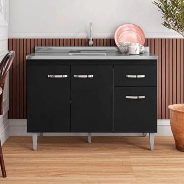 Imagem de Balcão Gabinete de Cozinha Gabriela 120cm Sem Tampo AJL - AJL MÓVEIS, 