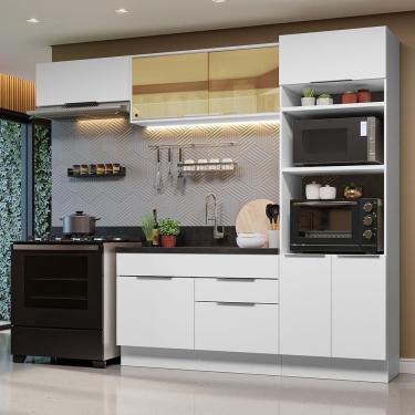 Imagem de Armário De Cozinha Completa 270cm Branco Stella Madesa 08 Branco