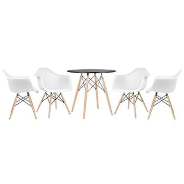 Imagem de Loft7, Mesa redonda Eames 80 cm + 4 cadeiras Eiffel DAW
