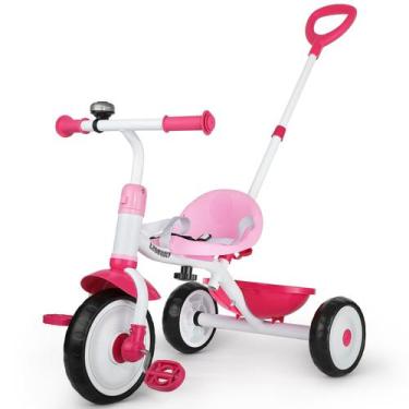Imagem de Triciclo infantil Liberry 2 em 1 com alça ajustável rosa