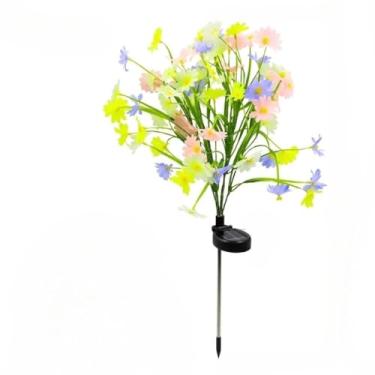 Imagem de Luminaria Solar Externa, Enfeite de Natal para Jardim Externo Rgb Led Prova D'áGua Ambiente Externo Diversos Modelos(Flor de Margarida,2 pçs)