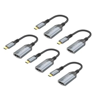 Imagem de Adaptador 4K USB C para HDMI, Conversor Tipo-C para HDMI compatível com MacBook Pro, Samsung Galaxy S23/Note, iPad Pro, Dell XPS, Steam Deck, Laptop Tablet Phone (4K, 5 unidades)