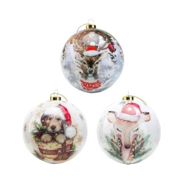 Imagem de Decorações de Árvore de Natal 8cm - Conjunto com 3 Bolas (2024), S05