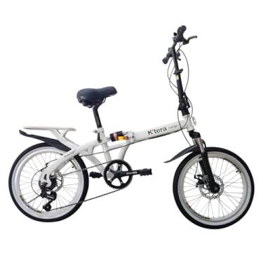 Imagem de Bicicleta Dobrável Aro 20 Com Suspensão e Freio a Disco 7 Velocidades K'Tera Cargo (Branco/Branco)