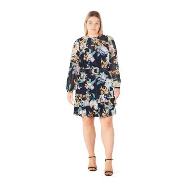 Imagem de City Chic Vestido de coquetel feminino plus size - violeta Lyra, Estampado, 50