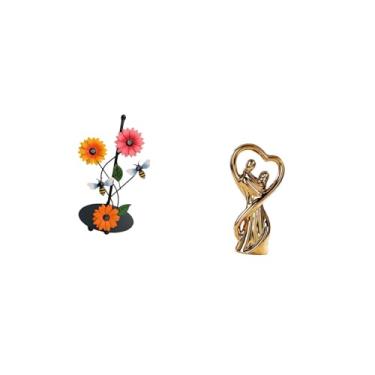 Imagem de Fenteer Porta-papel Toalha para Casal, Antiderrapante, Vertical, em Formato de Estatueta, Lembrancinha, Presente para Casais Apaixonados, Escultura Decorativa