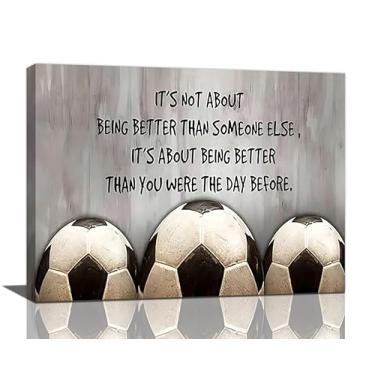 Imagem de Arte de parede de futebol de fazenda, pôsteres de futebol, decoração de parede, citações inspiradoras em tela, imagens esportivas, moldura, decoração para casa, pintura de arte, para quarto de menino