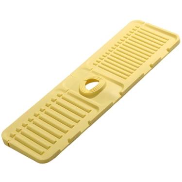 Imagem de Tapete de pia de silicone com inclinação de drenagem, almofada de secagem de pratos de borda elevada, protetor de respingos de cozinha, organizador de balcão antiderrapante, desviador de água com