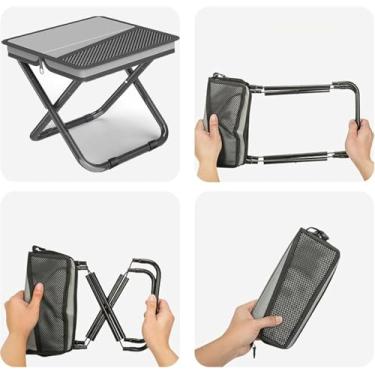 Imagem de Banqueta dobrável 2 em 1 para acampamento e bolsa de estilingue / banqueta dobrável portátil de 99,8 kg com capacidade de carga/banco dobrável para acampamento, caminhada, pesca, jardinagem e
