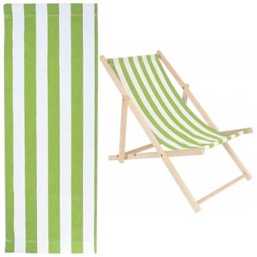 Imagem de letsinstyle Tela de substituição para cadeira de praia de 43 x 113 cm, tecidos de cadeira com listras verdes e brancas, tecido de substituição para banhos de sol, jardim, pátio, jardim, praia