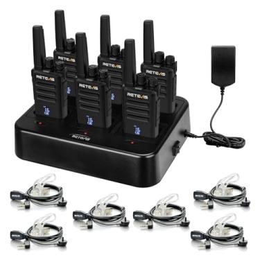 Imagem de Retevis RT68H Walkie Talkies para adultos de longo alcance, rádios bidirecionais portáteis FRS recarregáveis, intuitivos, exibição de energia de canal, com carregador múltiplo de 6 vias, walkie
