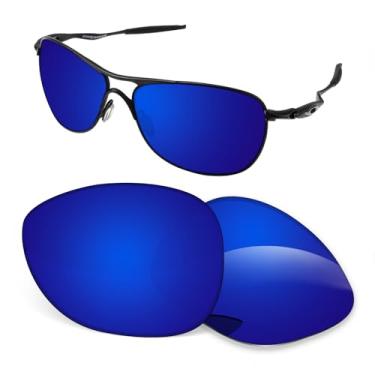 Imagem de Lentes de substituição de 1,5 mm compatíveis com óculos de sol Oakley Crosshair New 2012 OO4060, antiarranhões e resistentes a impactos - azul escuro polarizado