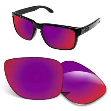 Imagem de Lentes de substituição premium compatíveis com óculos de sol Oakley Holbrook OO9102 | Antiarranhões | Espessura de 1,5 mm - Midnight Sun polarizado