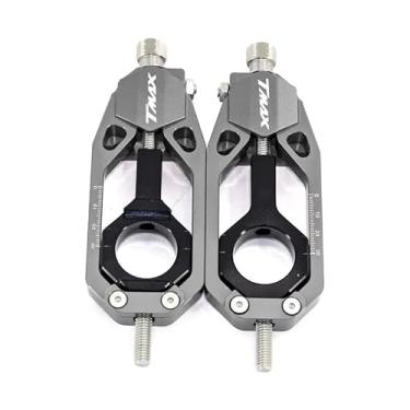 Imagem de Tensores de corrente de eixo traseiro CNC para motocicleta para Yamaha TMAX530 2017-2019 TMAX560 2020-2025 (cinza)