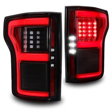 Imagem de TRUE MODS Substituição de montagem de luz traseira de LED fumê para Ford F150 2018-2020 com lanterna traseira de LED e ponto cego [DOT] XL XLT Lariat King Ranch Platinum Limited Raptor Lâmpada de seta