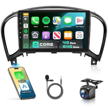 Imagem de Nissan Juke 2011-2016 estéreo automotivo com processador Snapdragon 8 Core 4 GB + 64 GB Android 13 rádio 9 polegadas 1280 * 720 IPS tela sensível ao toque Carplay/Android Auto GPS WiFi FM/RDS SWC