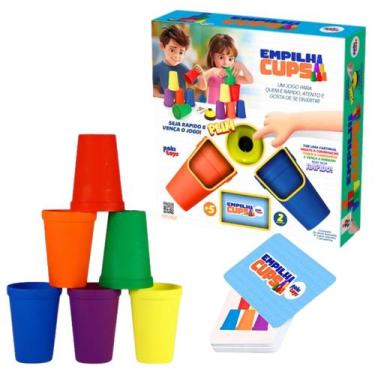 Imagem de Jogo de Empilhar Copos Infantil Educativo Coordenação Motora - Paki To