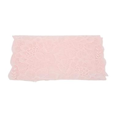Imagem de Fita de renda elegante decorativa, artesanato, guarnição de renda para embalagem de presente, roupas de noiva, bordado, material de nylon, 10 jardas, 23cm de largura (Rosa)