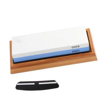 Imagem de Double-sided Sharpening Stone Grit with Non-slip Silicone Pad and Base for Kitchen Knives Scissors and Multi-purpose Cutters Fast Efficient Stone Sharpener Kit