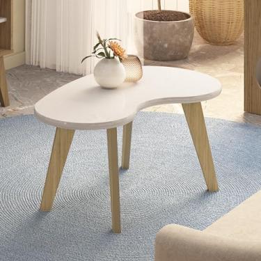 Imagem de Mesa de Centro tampo MDF 25mm bordas arredondadas ORGÂNICA cor Off White - Artely