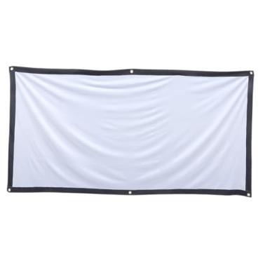 Imagem de Folding Projector Screen with Hooks and Rope Anti-Crease Polyester Cloth for Home Theater Camping Classroom Office Outdoor Movie Presentation