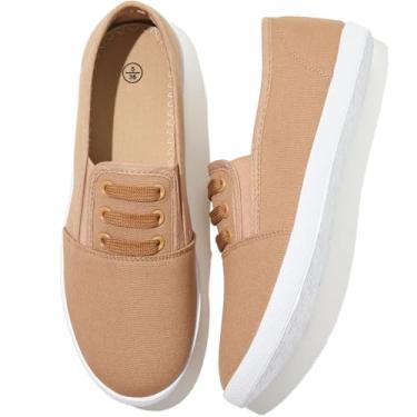 Imagem de Shupua Tênis Femininos De Lona Sem Cadarço, Calçados Casuais Para Caminhada, Salto, Salto Uso Profissional (Cáqui.Us11)