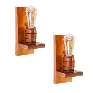 Imagem de Kit 2 Arandelas Luminárias de Parede Rústica Retrô Vintage Colonial em