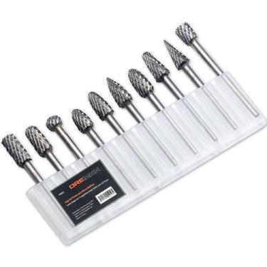 Imagem de Kit 10 Fresas 6Mm Corte Duplo Haste 3Mm Tungstênio Retíficas - Dremax