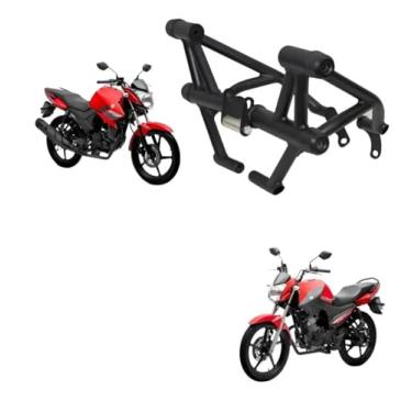 Imagem de Protetor de Motor para Yamaha FZ15 Fazer 150 Factor 150 Stunt Race Preto Brilhante Aço Carbono