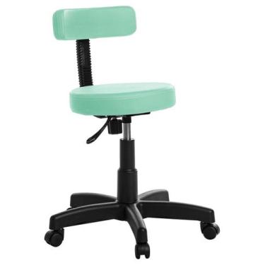 Imagem de Cadeira Mocho Estética Clinica Tatuador Rv Turquesa - Goldflex