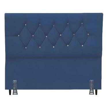 Imagem de Cabeceira Para Cama Box King 195 Cm Manuela Com Frame Suede Azul Marinho
