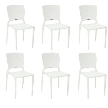 Imagem de Kit 6 Cadeiras Safira Branca Tramontina 92048/010