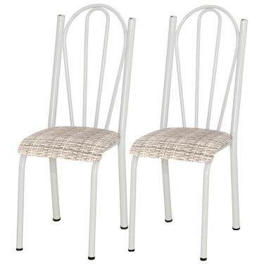 Imagem de Kit 02 Cadeiras Tubular America 021 Branco Assento Rattan Artef Rattan